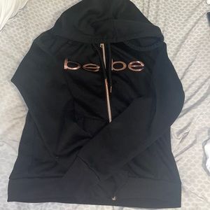 Black and Rose gold Bebe zip up jacket SIZE: Large